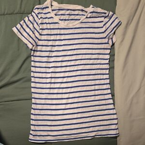GAP Navy and White Striped Tee